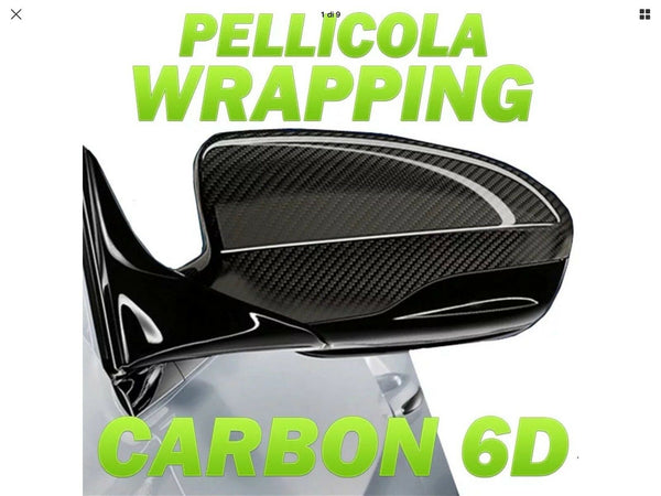 PELLICOLA Car Wrapping Carbonio 6D 152x100cm Adesivo 3M RACING
