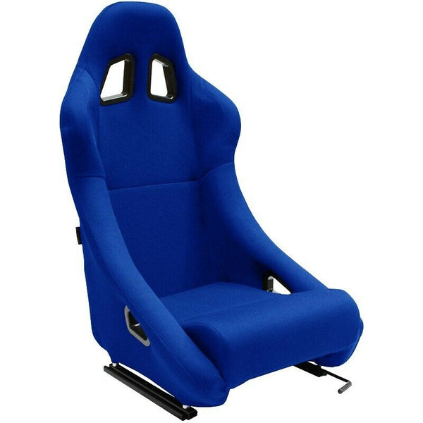 Sedile sportivo avvolgenti per auto simil FX tessuto blue N005 sx
