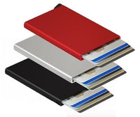 Porta carte di credito NERO Alluminio RFID porta tessere Come SECRID VULKIT