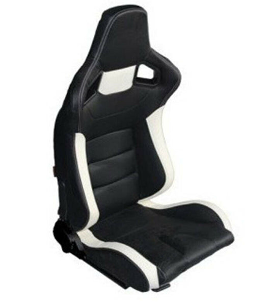 Sedile sportivo Recaro Replica avvolgenti auto pelle nera/bianco N760 SX