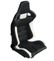 Sedile sportivo Recaro Replica avvolgenti auto pelle nera/bianco N760 DX