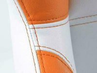 Coppia di sedili sportivi avvolgenti auto Set Edition 1 ecopelle bianco/arancio