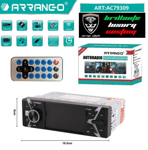 Autoradio Arranco Small Screen Bluetooth Usb AP547 con telecomando